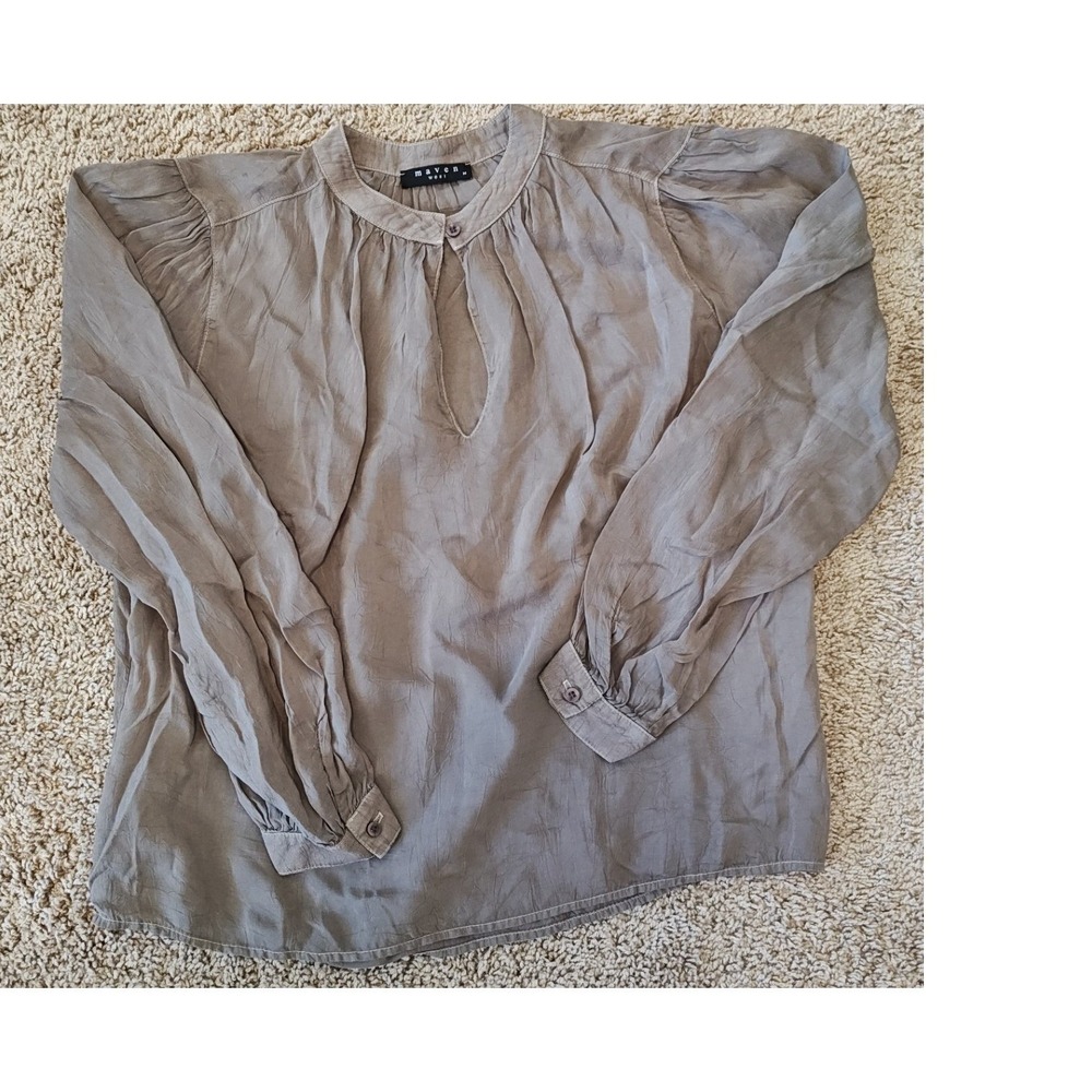 Maven West Cupro Blouse [M] Brown Used Minimalist Silky Top women